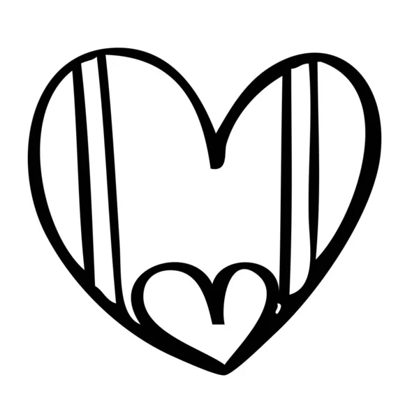 Devamlı Çizgiler Komik Karalama Kalp Ikonları Koleksiyonu Çizimi Sevgililer Günü — Stok Vektör