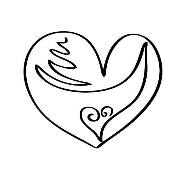 Doorlopende Lijnen Grappige Doodle Harten Iconen Collectie Handgetekend Valentijnsdag Bruiloft — Stockvector