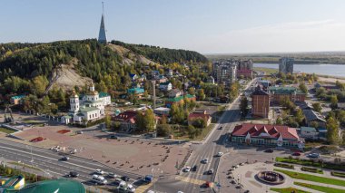 Şehir caddelerinin yukarıdan görünüşü