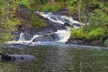 Karelia 'daki ormanda şelale
