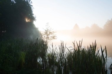 Gölette turuncu gün doğumu