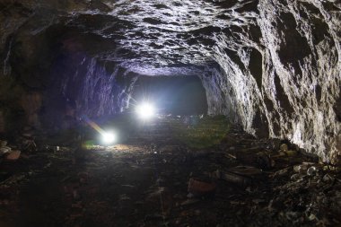 large man-made cave in the mountain