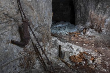 large man-made cave in the mountain