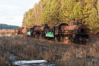 Eski bir buharlı lokomotifin ana vagonu.