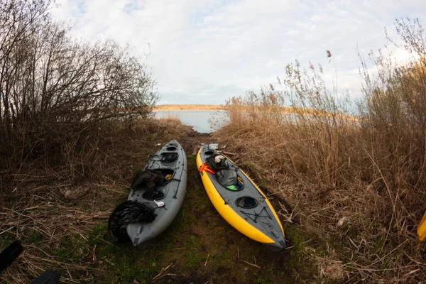 Kayaks Ground Lake — Stock Photo, Image