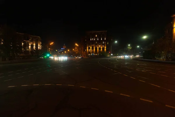 Вид Ночной Город Ереван — стоковое фото