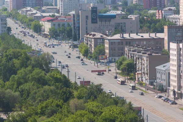 Vista Cidade Chelyabinsk Uma Altura — Fotografia de Stock