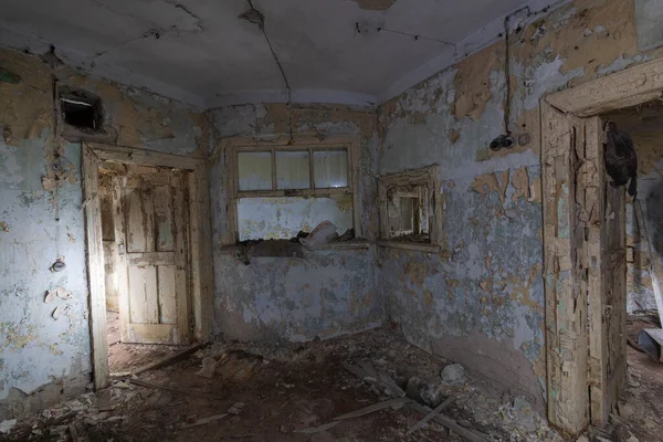 room in an abandoned bomb shelter