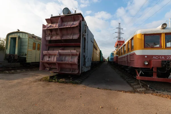 Wagony Kolejowe Torach — Zdjęcie stockowe