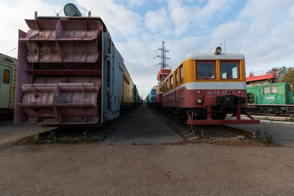 Wagony Kolejowe Torach — Zdjęcie stockowe