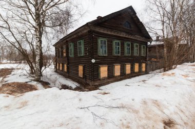 streets of the winter gray city in russia