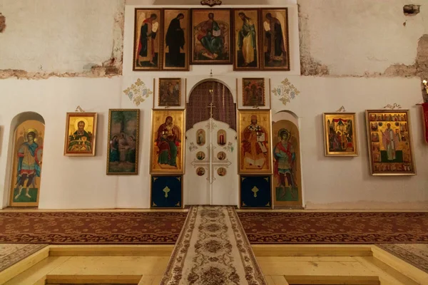 Ikonostázy Uvnitř Ortodoxní Církve — Stock fotografie