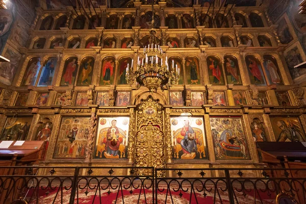 Iconostases Dentro Igreja Ortodoxa — Fotografia de Stock