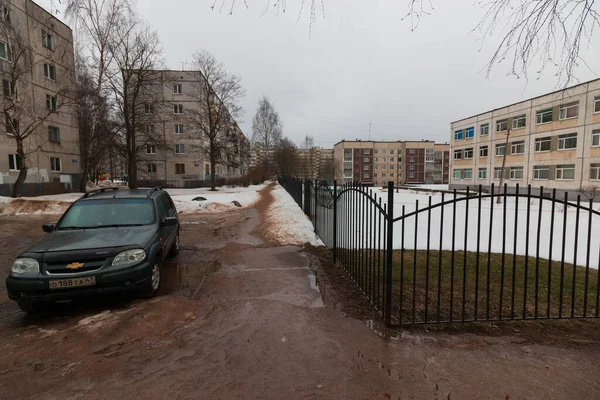 Straßen Der Wintergrauen Stadt Russland — Stockfoto