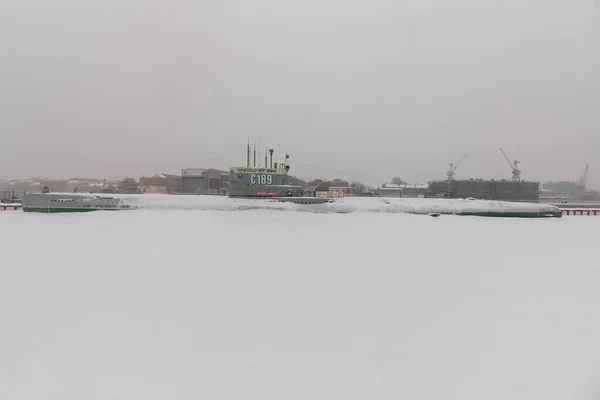 Schiffe Liegen Petersburg Eis — Stockfoto