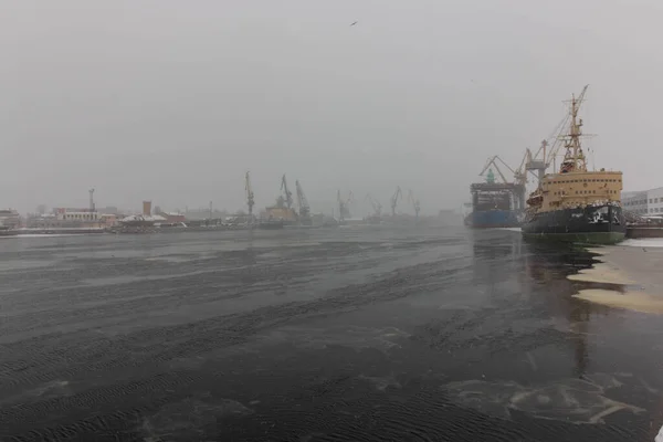 Barcos Están Hielo San Petersburgo — Foto de Stock