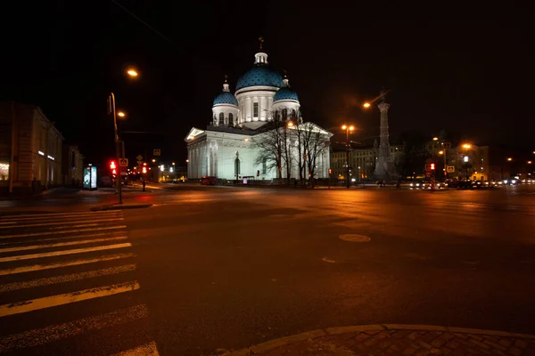 Strada Notturna San Pietroburgo — Foto Stock