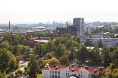 İzhevsk sokaklarının hava manzarası