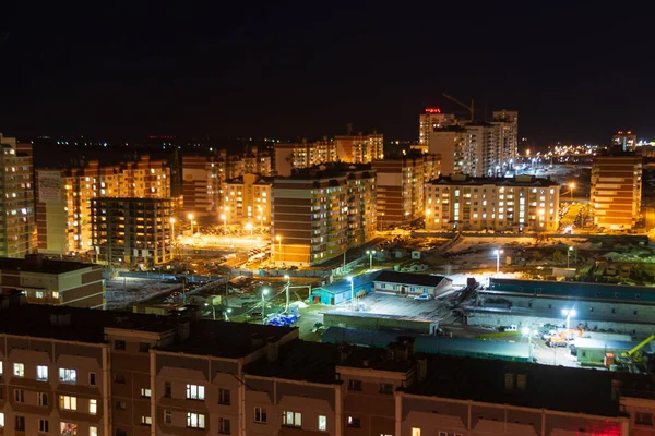 Feu Rouge Sur Toit Des Grandes Maisons Pour Sûreté Aérienne — Photo