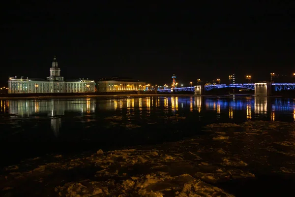 Nacht Belangrijkste Straten Van Petersburg — Stockfoto