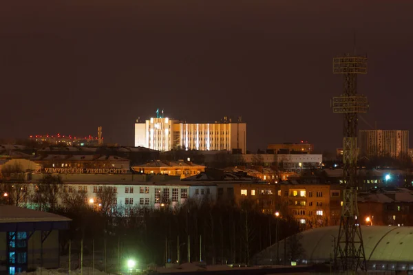 Νυχτερινοί Δρόμοι Της Πόλης Izhevsk — Φωτογραφία Αρχείου