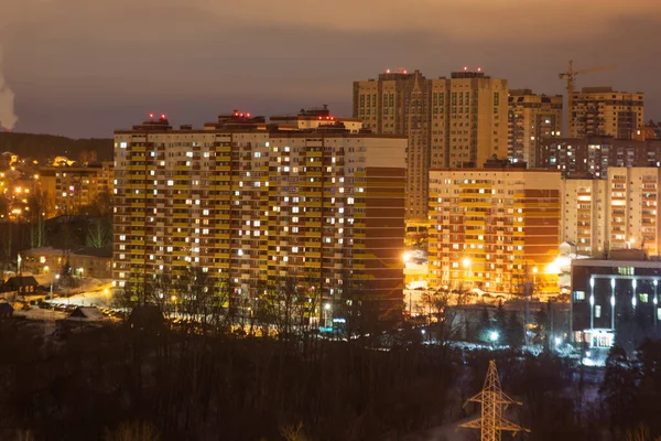 Calles Nocturnas Ciudad Izhevsk — Foto de Stock