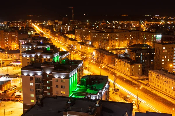 Nacht Straten Van Stad Izjevsk — Stockfoto