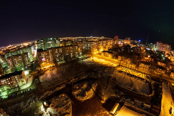 Telhados Cidade Noturna — Fotografia de Stock