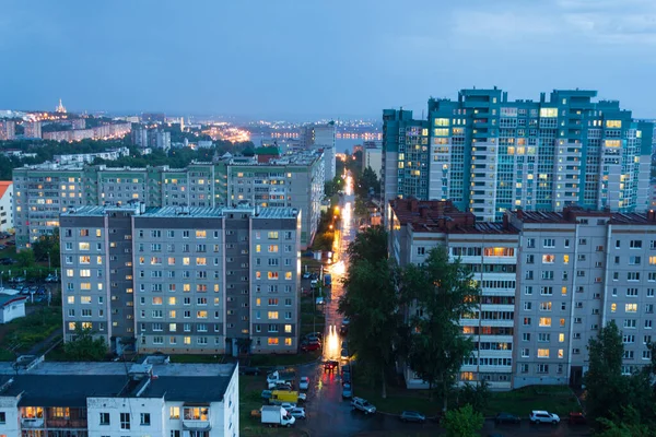 Městské Ulice Rusku Úsvitu — Stock fotografie