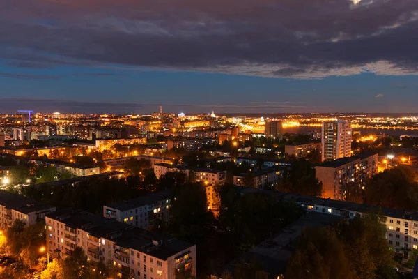 Ulice Nočního Města Iževsk — Stock fotografie