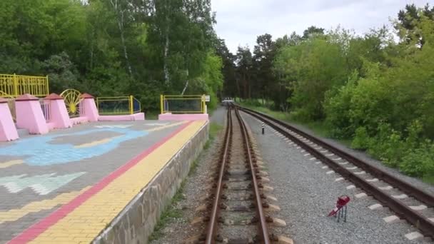 Utsikt Från Tåget Som Lämnar Stationen — Stockvideo