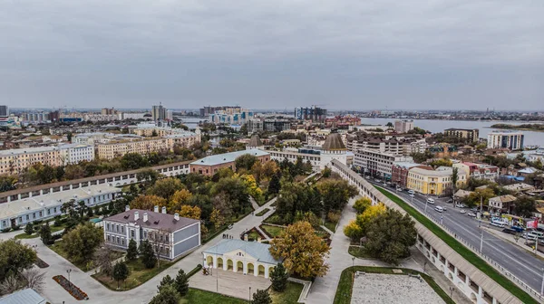 Város Astrakhan Oroszországban Magasból — Stock Fotó