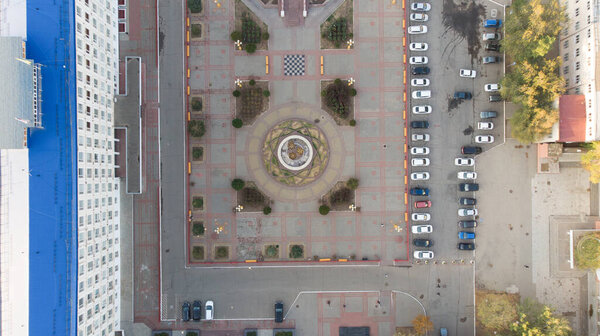 Streets of the city of elista from above