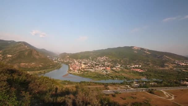 Ville Mtskheta Monastère Sur Montagne — Video