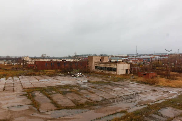 Lokalen Van Een Verlaten Vernietigde Fabriek — Stockfoto