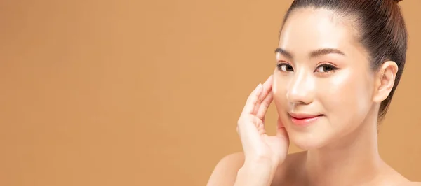 Bellezza Donne Asiatiche Ritratto Viso Con Cura Della Pelle Sana — Foto Stock