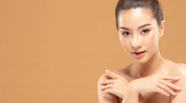 Bellezza Donne Asiatiche Ritratto Viso Con Cura Della Pelle Sana — Foto Stock