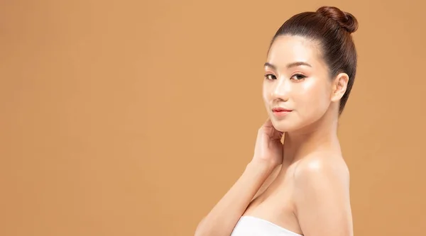 Bellezza Donne Asiatiche Ritratto Viso Con Cura Della Pelle Sana — Foto Stock