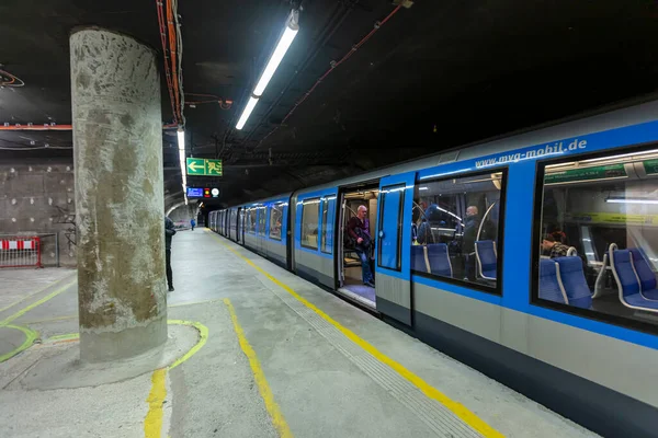 Estación Metro Casi Vacía Sendlinger Tor Reconstrucción Múnich Con Nuevo — Foto de Stock