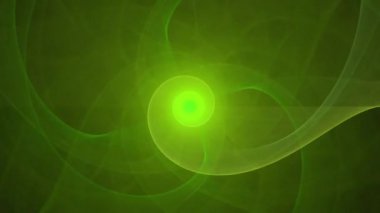 Detaylı dalgalı dekoratif desenli ve parlak merkezli soyut parlayan spiral fraktal 4k video