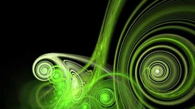 Detaylı fraktal şablon içeren soyut 4k video çeşitli uzay benzeri spiraller, diskler, daireler ve parlak renklerde halkalar içerir.