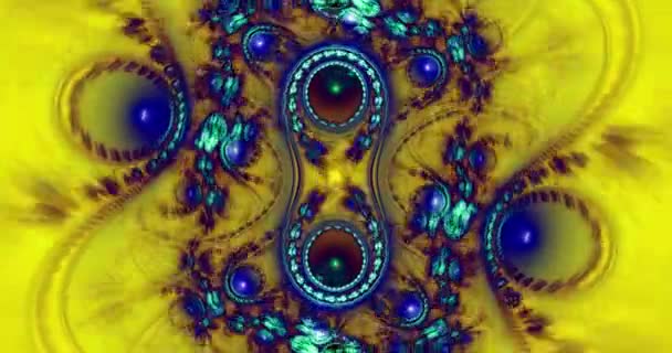 Fundal Fractal Abstract Realizat Din Inele Interconectate Grinzi Bile Stele — Videoclip de stoc