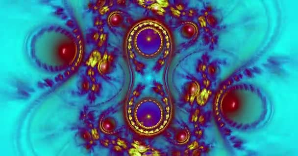 Abstract Fractal Achtergrond Gemaakt Van Met Elkaar Verweven Gebalanceerde Ringen — Stockvideo