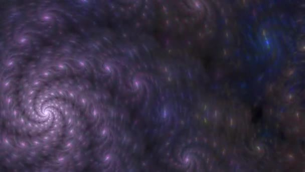 Krásné Psychedelické Proti Směru Hodinových Spirál Galaxie Pozadí Videa Živých — Stock video
