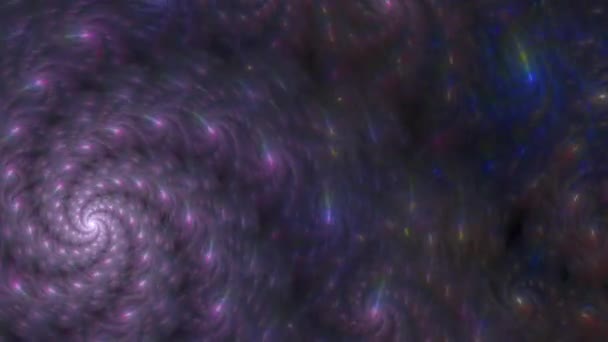 Piękny Psychodeliczny Przeciwnie Ruchu Wskazówek Zegara Spiralne Galaktyki Tło Wideo — Wideo stockowe