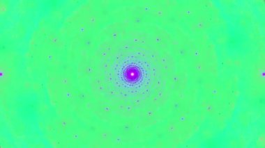 Soyut 4k döngüsel video detaylı bir şekilde parlayan sarmal çiçeğe benzeyen dekoratif desenli hipnotik optik yıldız benzeri bir illüzyon yaratarak değişen parlak renklerde parlıyor.