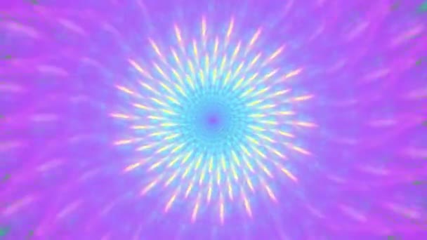 Vídeo Abstracto Con Detallado Patrón Decorativo Espiral Brillante Tipo Flor — Vídeo de stock