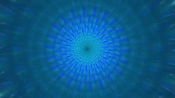 要約4Kビデオでは 鮮やかな色に輝く催眠光学星のような幻想を作成する詳細なトリッピー輝く螺旋状の花のような装飾パターンを持つ — ストック動画