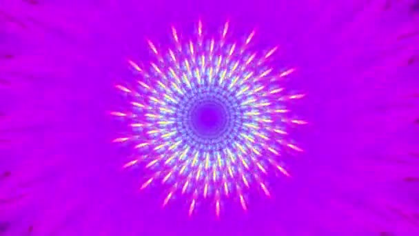 Abstract Video Detailed Trippy Glowing Spiraling Flower Decorative Pattern Creating — Stock Video