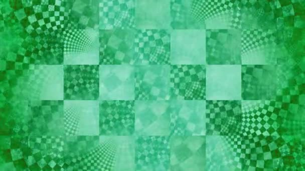 Loop astratto in grado di 4k sfondo scacchi frattali con un modello dettagliato a spirale al centro e con colori cangianti — Video Stock